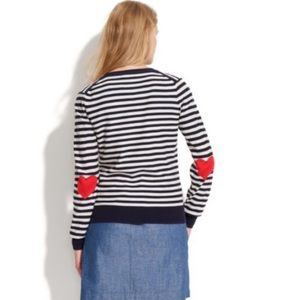 Madewell Striped Cardigan Heart Elbow XS